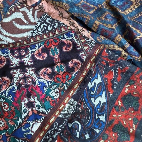 Suki So Juliet Hi Low Kasbah Print Tiered Ruffle Bandana Patchwork Boho Dress $3 - Picture 7 of 11